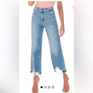 DL1961 Hepburn High Rise Cropped Fit Jeans